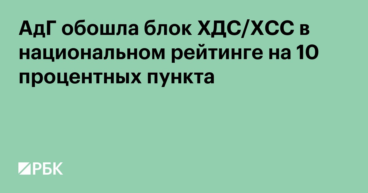 АдГ обошла блок ХДС/ХСС в национальном рейтинге на 10 процентных пункта