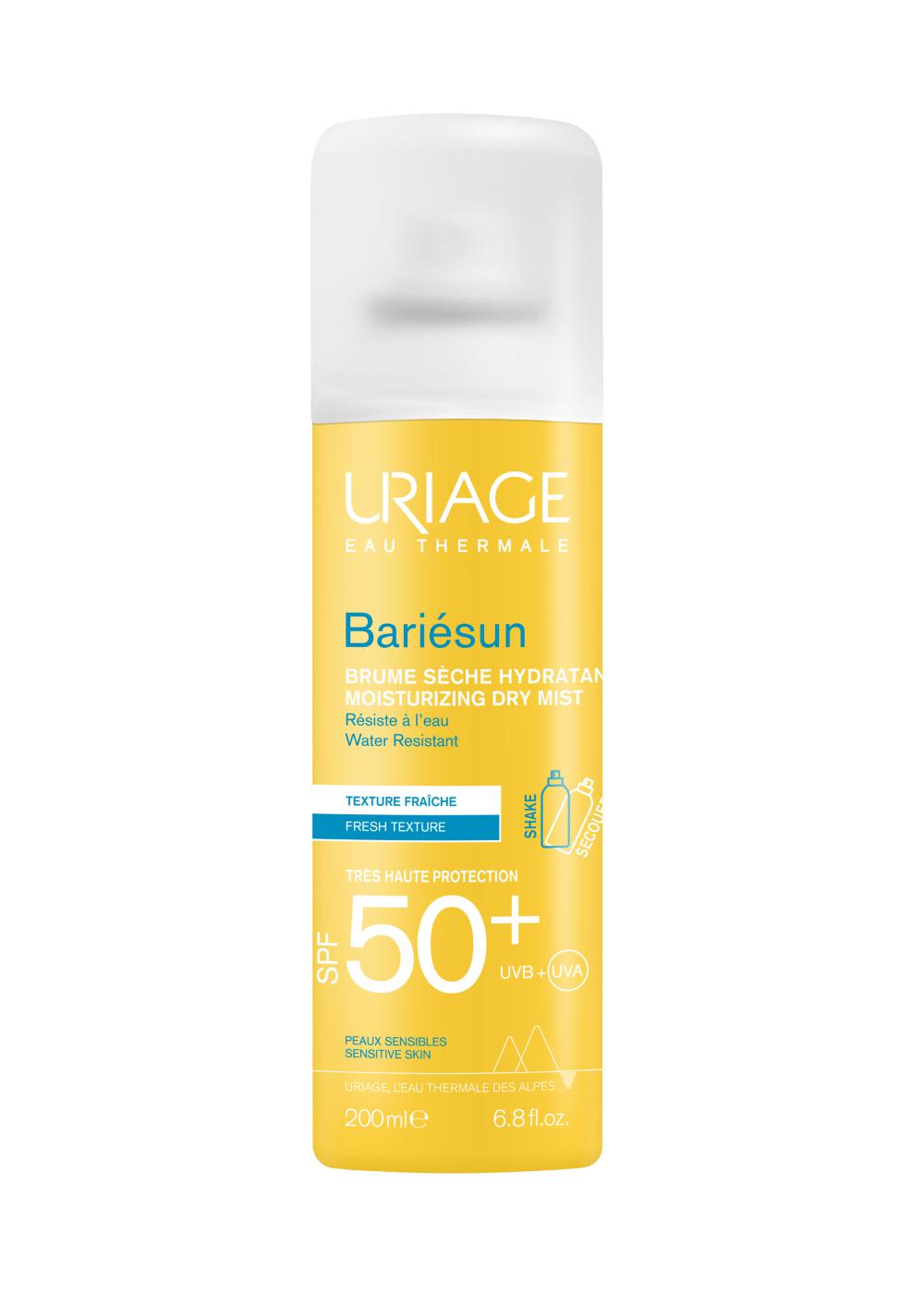 Сухая дымка-спрей «Барьесан» SPF 50+, Uriage, 1698 руб. («Золотое яблоко»)