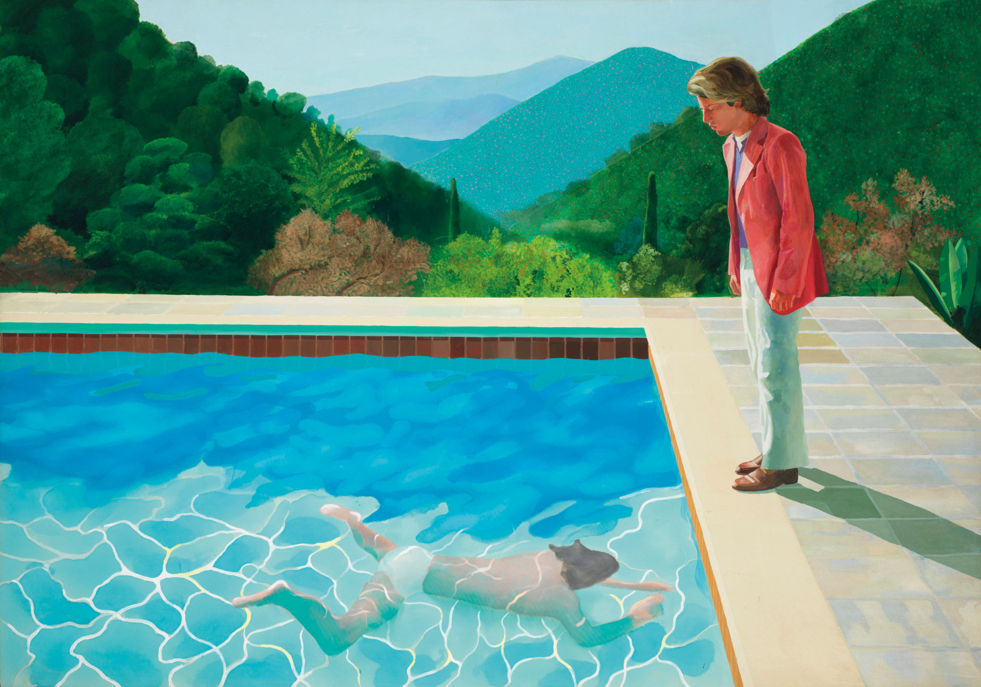Дэвид Хокни портрет художника бассейн с двумя фигурами