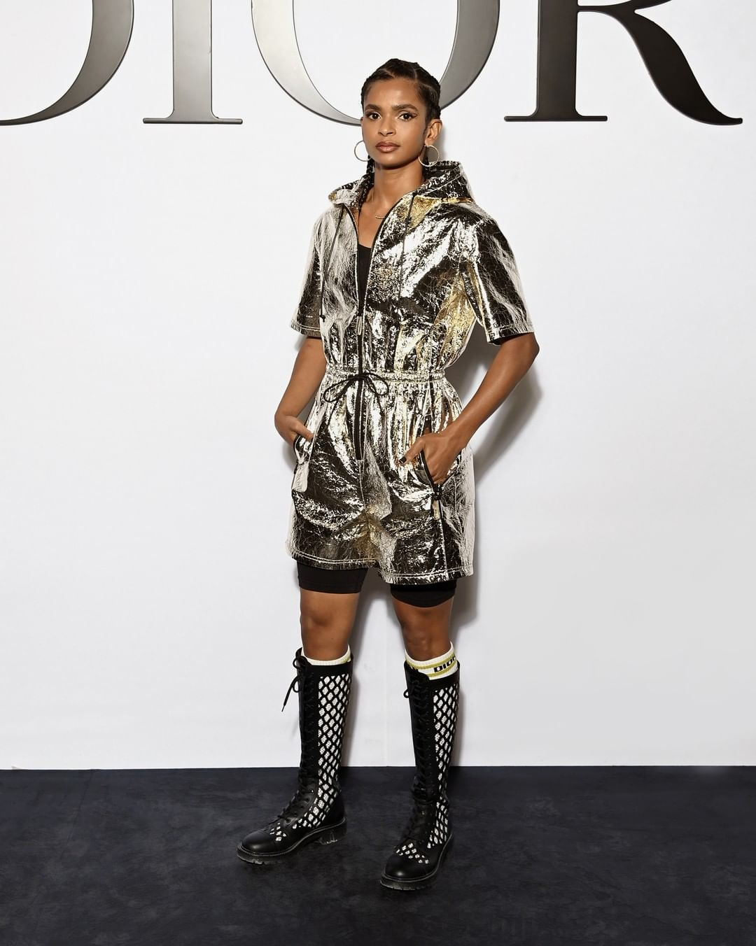 Рамла Али на показе Dior, сентябрь 2021