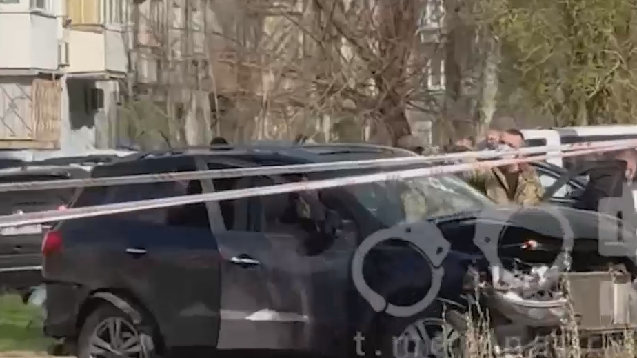 Появилось видео взорванной машины главы района Днепра