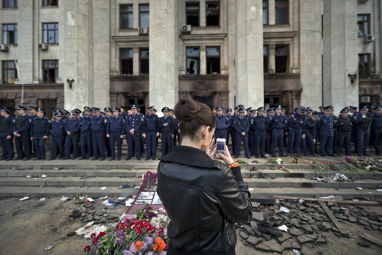 Акция памяти у Дома профсоюзов в Одессе 