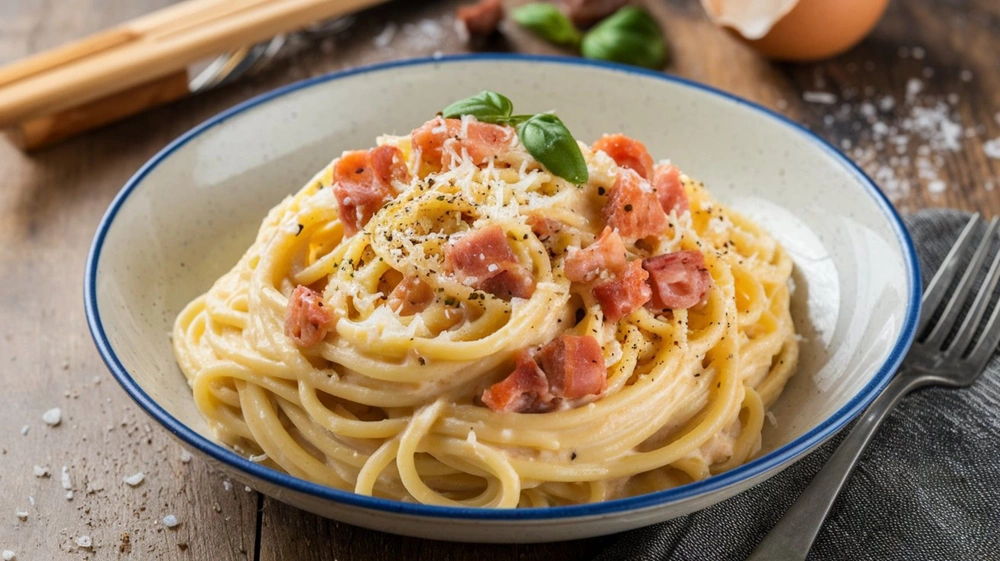 Для пасты с курицей и беконом подойдут любые макароны