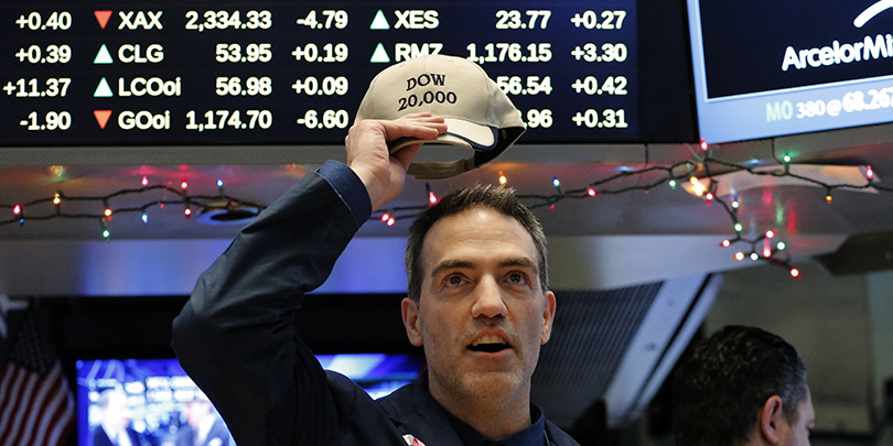 Индекс Dow Jones достиг исторического максимума в ходе торгов