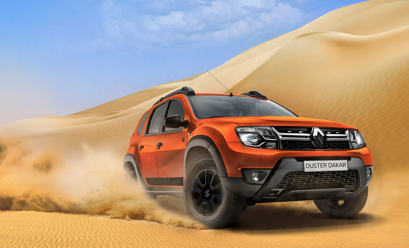 Кроссовер Renault Duster может похвастаться множеством всевозможных спецверсий. Одна из них носит название Dakar в честь знаменитого ралли-рейда и продается в России. Отличая от стандартного Duster &mdash; минимальны. Новинка получила особые накладки Dakar на задний бампер, боковые молдинги, защитные расширители колесных арок и 16-дюймовые легкосплавные диски. Дополнительный цвет кузова &mdash; &laquo;Оранжевая Аризона&raquo;. Спецсерия Duster доступна по цене от 1&nbsp;095&nbsp;990 руб.
