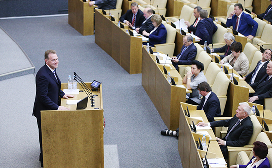 Первый вице-премьер РФ Игорь Шувалов на пленарном заседании Государственной думы РФ