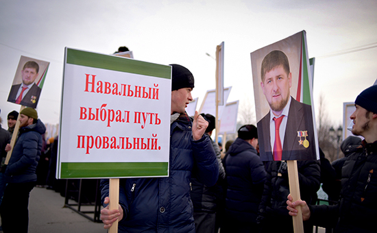 Участники митинга под&nbsp;лозунгом &laquo;В единстве наша сила&raquo; в&nbsp;поддержку президента Чечни Рамзана Кадырова
&nbsp;
