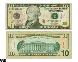 США вводят в обращение новую 10-долларовую банкноту