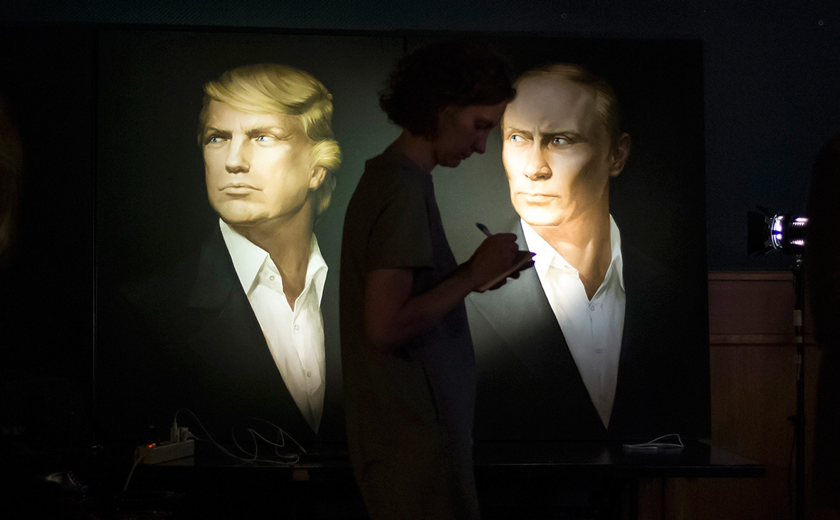Портреты Дональда Трампа и&nbsp;Владимира Путина


