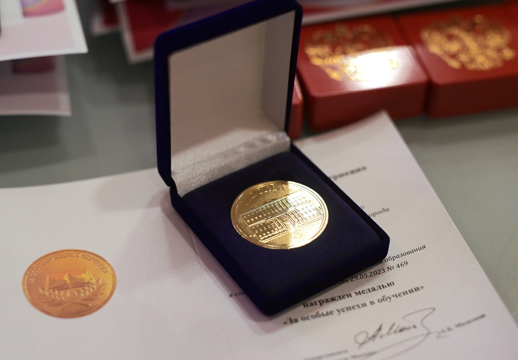 <p>На фото: медаль &laquo;За особые успехи в обучении&raquo;</p>