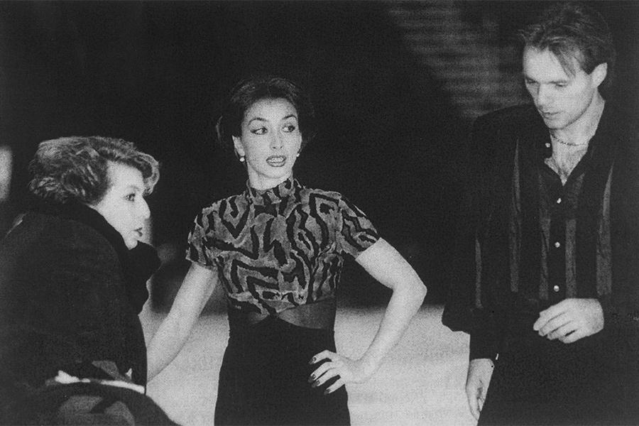 Татьяна Тарасова (слева) на репетиции с Майей Усовой и Евгением Платовым, 1998 год