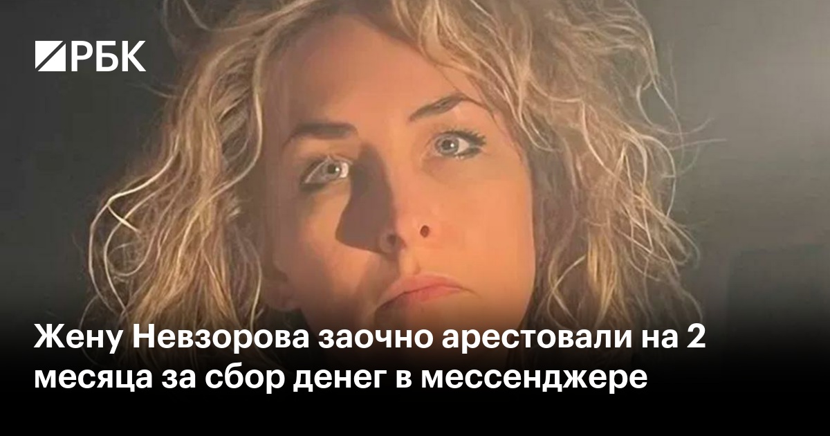 Жену Невзорова заочно арестовали на 2 месяца за сбор денег в мессенджере