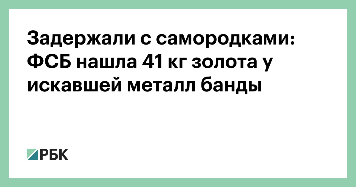 Задержали с самородками: ФСБ нашла 41 кг золота у искавшей металл банды