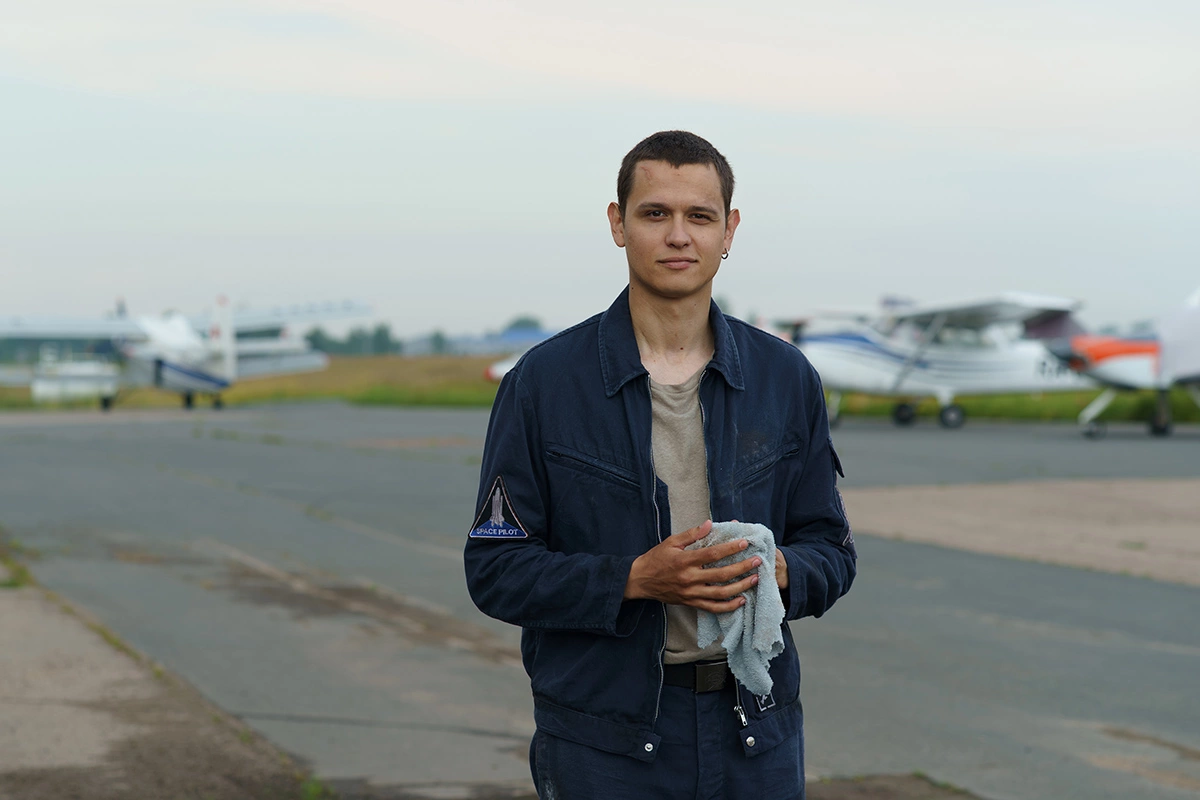 Степан Белозеров на съемках фильма «Пропасть»