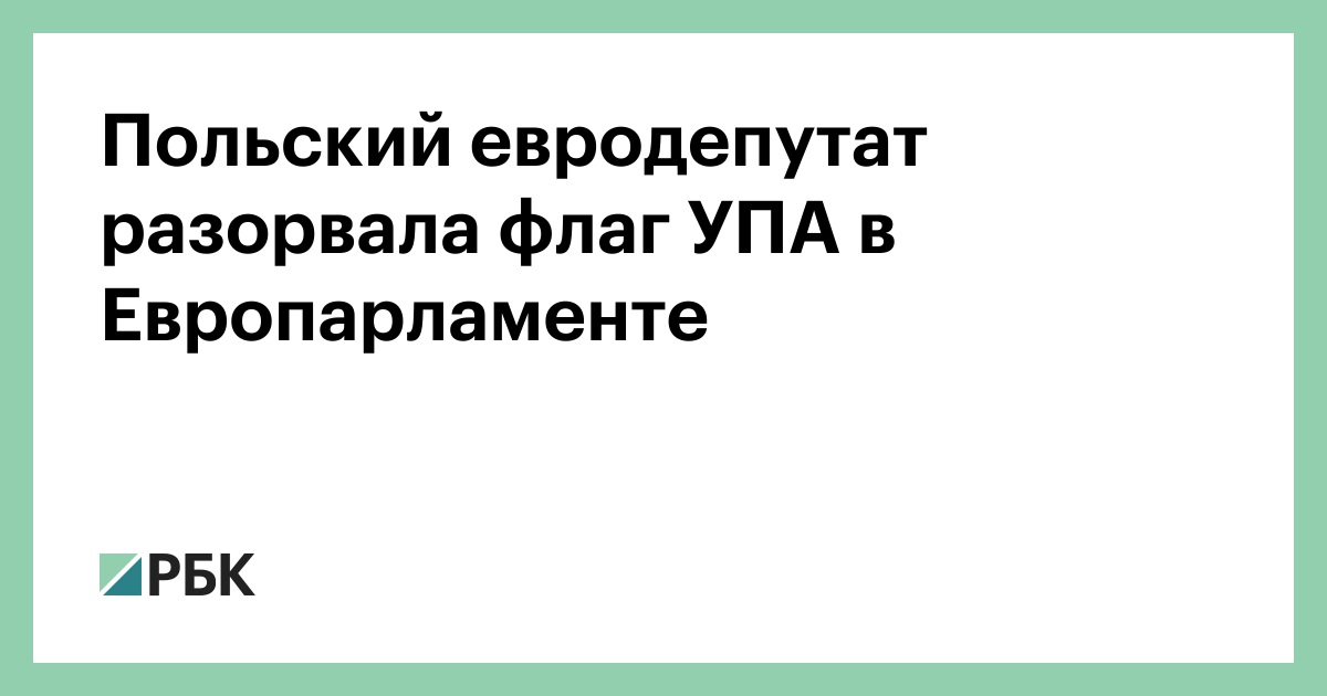 Польский евродепутат разорвала флаг УПА в Европарламенте