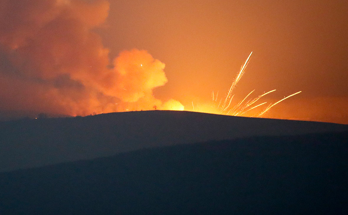 Взрывы в горах за пределами Степанакерта, Нагорный Карабах