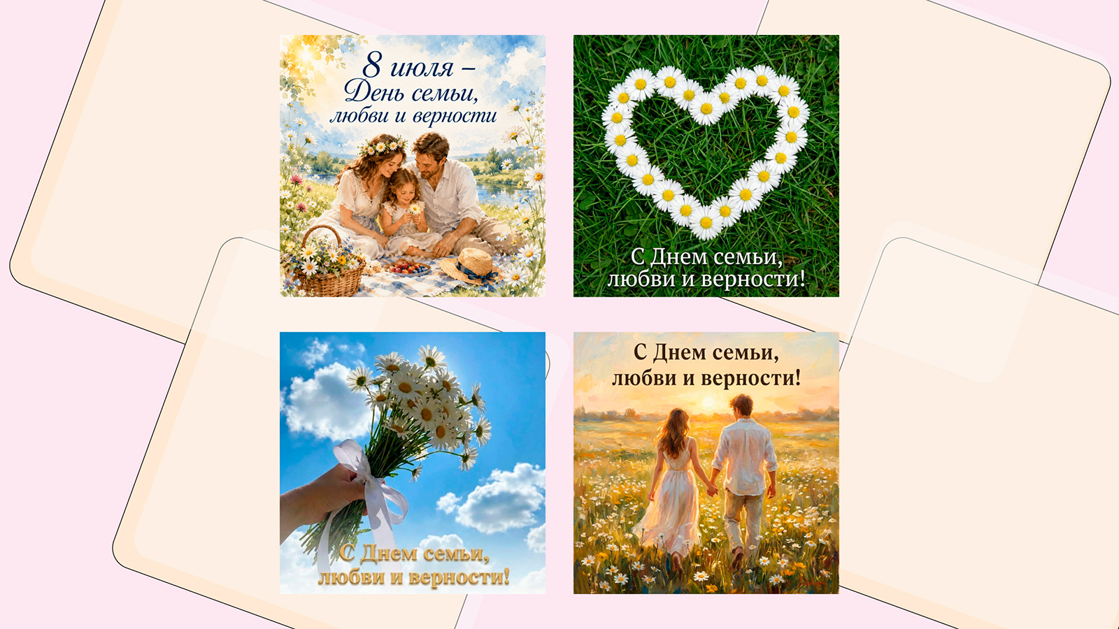 60+ красивых открыток с Днем семьи, любви и верности