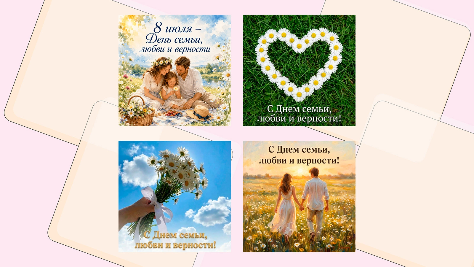 60+ красивых открыток с Днем семьи, любви и верности