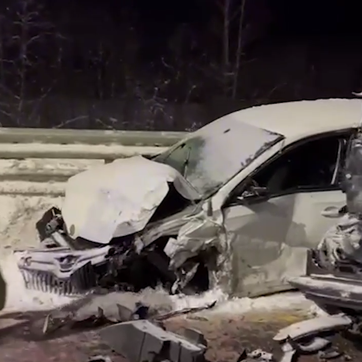 Как выглядела авария 60 машин в Новгородской области. Видео