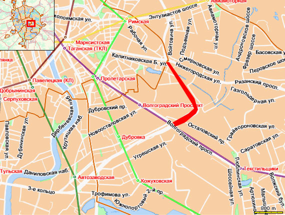 3 кольцо – от Волгоградского пр-та до Нижегородской ул.