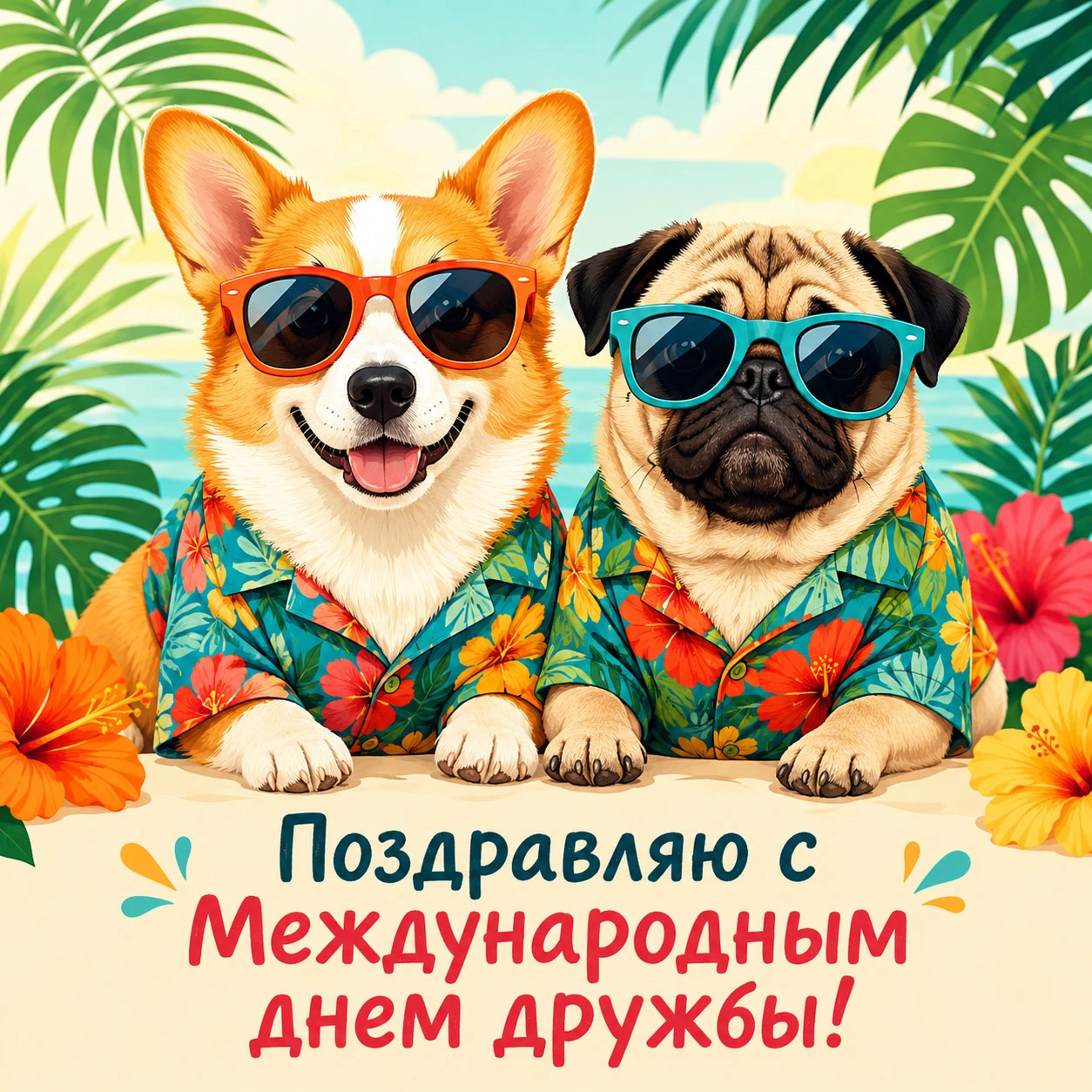 Смешная открытка ко Дню дружбы