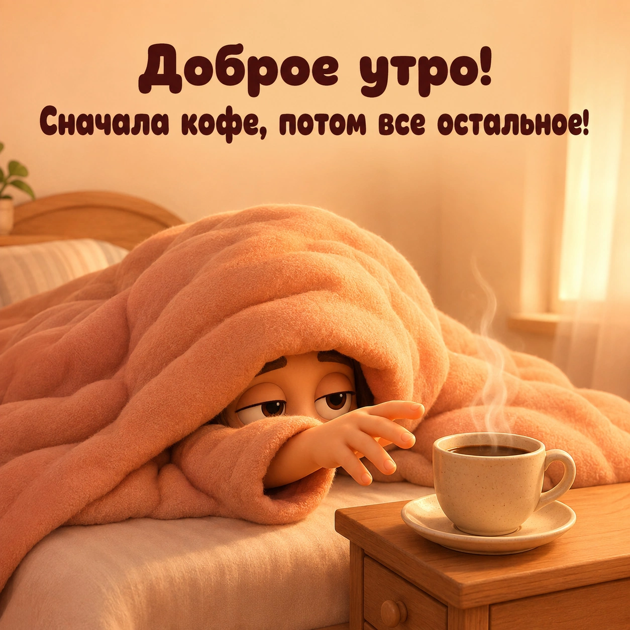 Забавная открытка с добрым утром