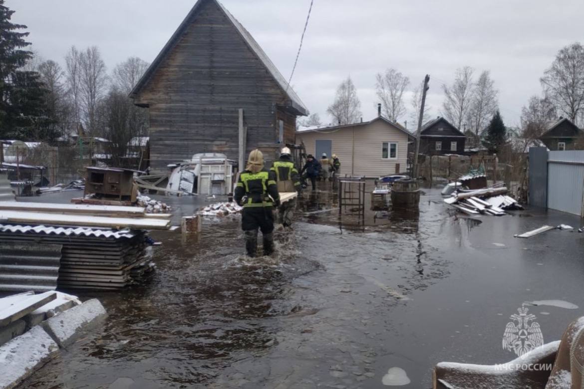 В Ленобласти из-за паводка спасатели работают круглосуточно. Фото — РБК