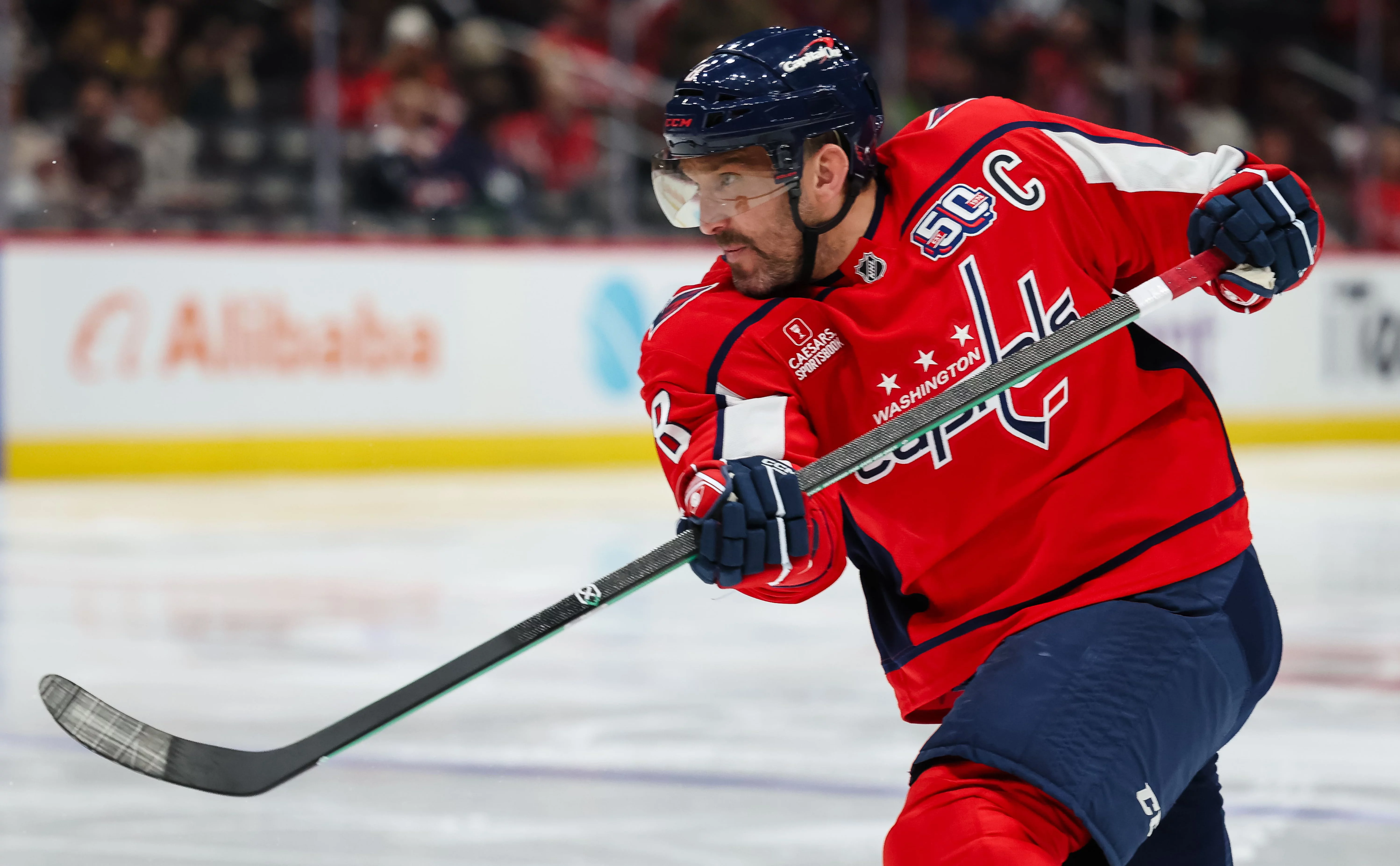 Российский нападающий «Вашингтон Кэпиталз» Александр Овечкин (Photo by Scott Taetsch/Getty Images)