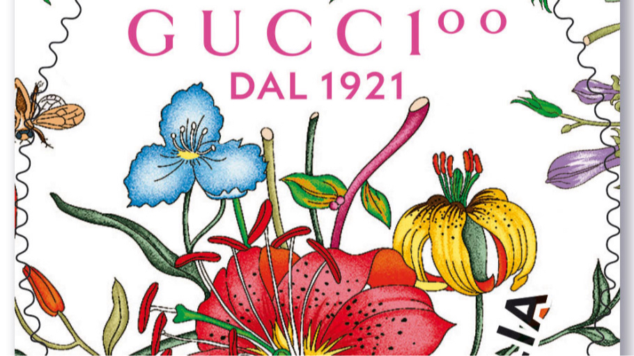 Почтовая марка к столетнему юбилею Gucci