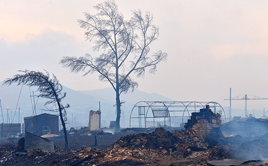 Последствия пожара в поселке Шира, Республика Хакасия