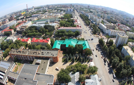 Вид со смотровой площадки высотного здания банка &quot;Уралсиб&quot;.