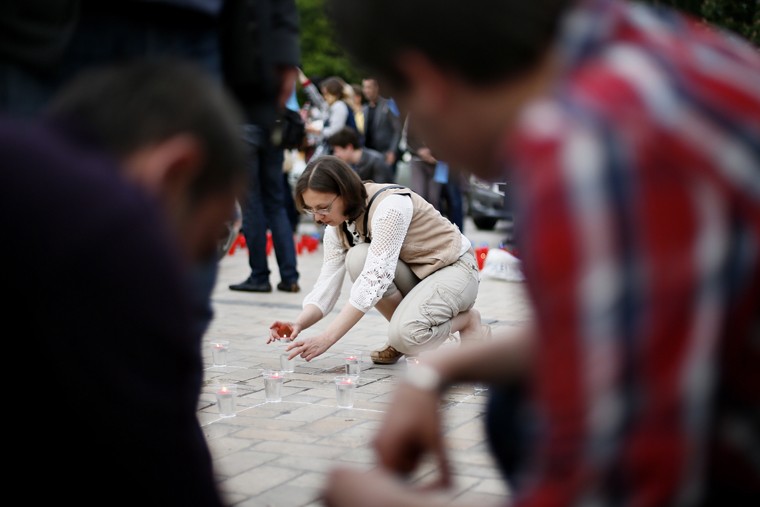 Акция "Зажги огонек в своем сердце" в Киеве