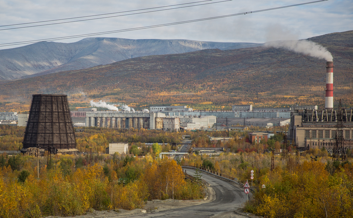 Вид на город Апатиты в Мурманской области
