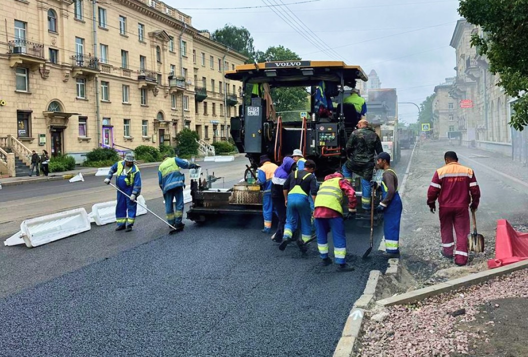 Ремонт дорожного покрытия на улице Савушкина