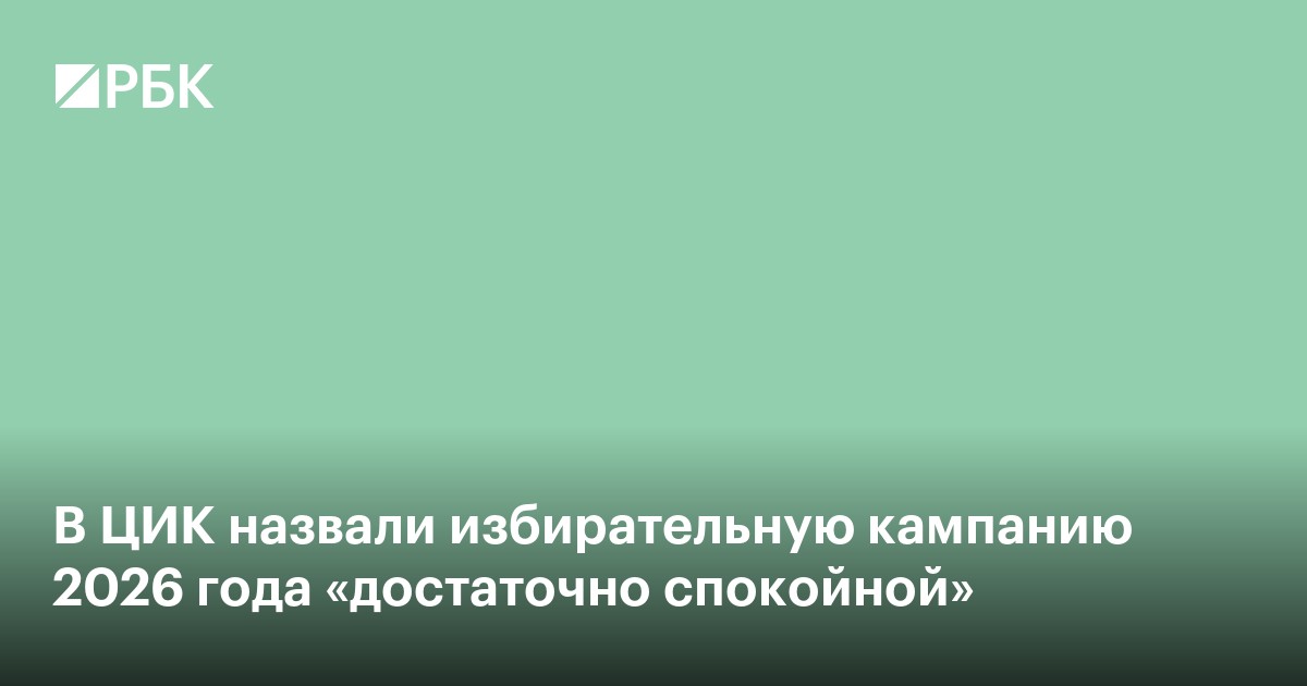 В ЦИК назвали избирательную кампанию 2026 года «достаточно спокойной»
