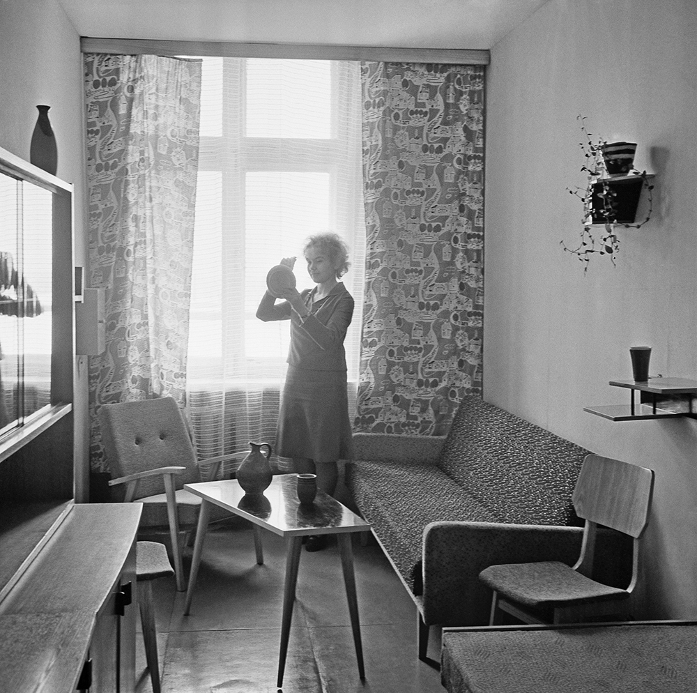 Интерьер однокомнатной квартиры, 1963 год. Типичная обстановка однокомнатной квартиры 1960-х годов