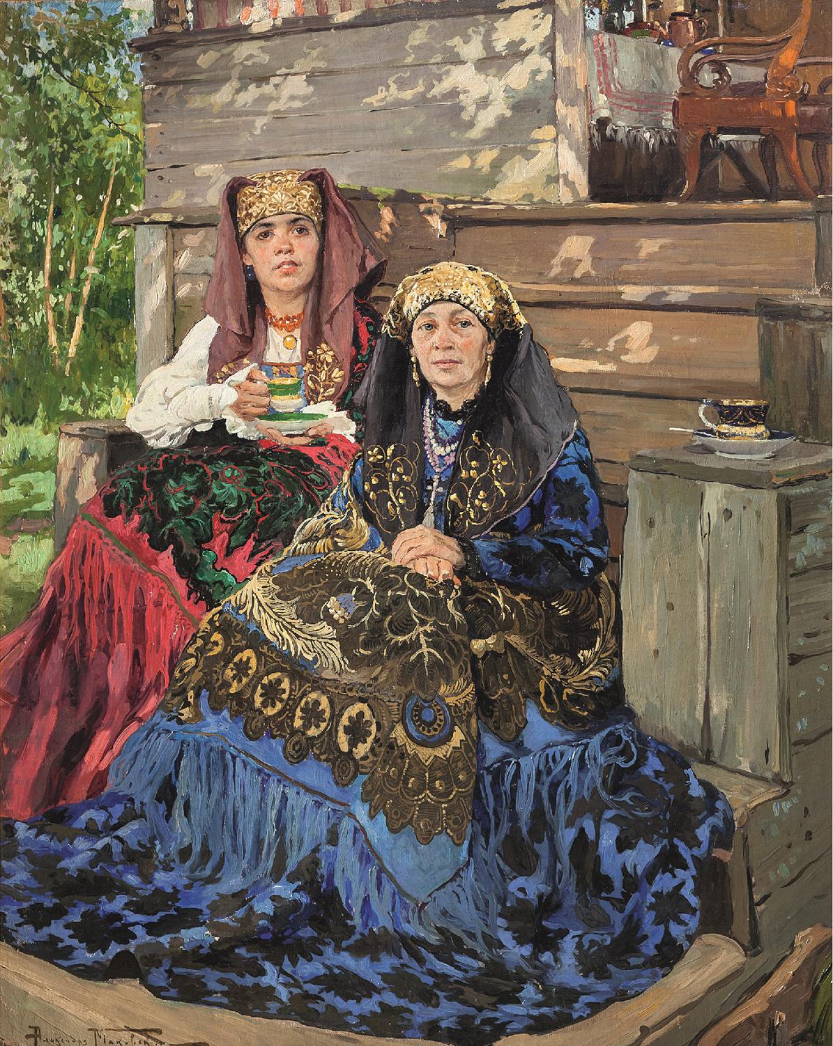 Александр Маковский,&nbsp;&laquo;Купчихи. Чаепитие&raquo;,&nbsp;1916. Частное собрание, Москва