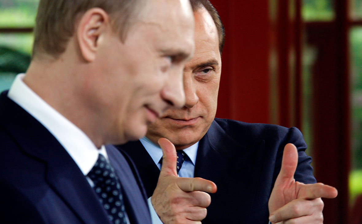 Владимир Путин и&nbsp;Сильвио Берлускони. 2008 год