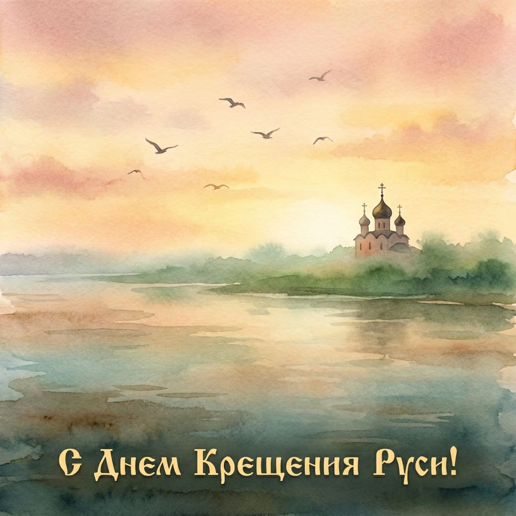 Красивая открытка ко Дню Крещения Руси