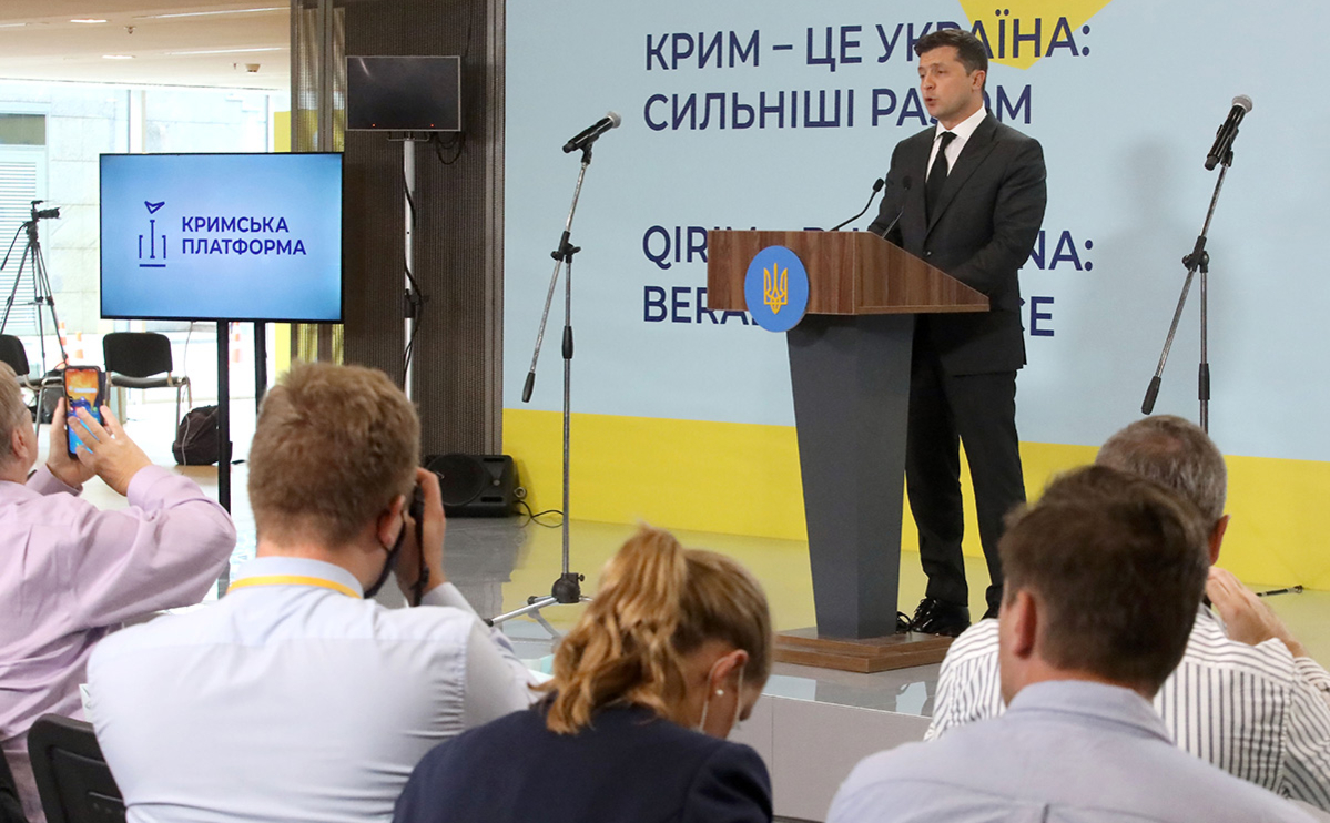 Президент Украины Владимир Зеленский на саммите &laquo;Крымская платформа&raquo;




