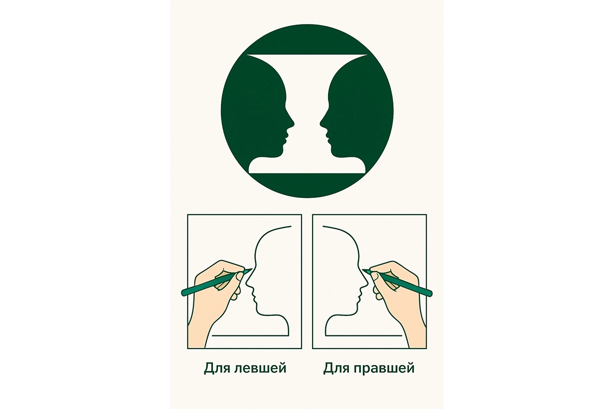 Упражнение с оптической иллюзией «Ваза-лицо»