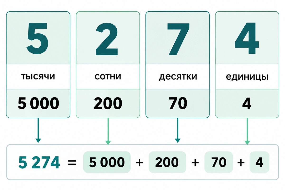 Место цифры в записи числа определяет ее разряд и разрядное значение