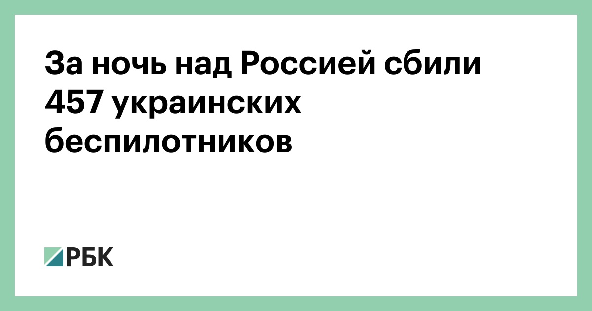 За ночь над Россией сбили 457 украинских беспилотников