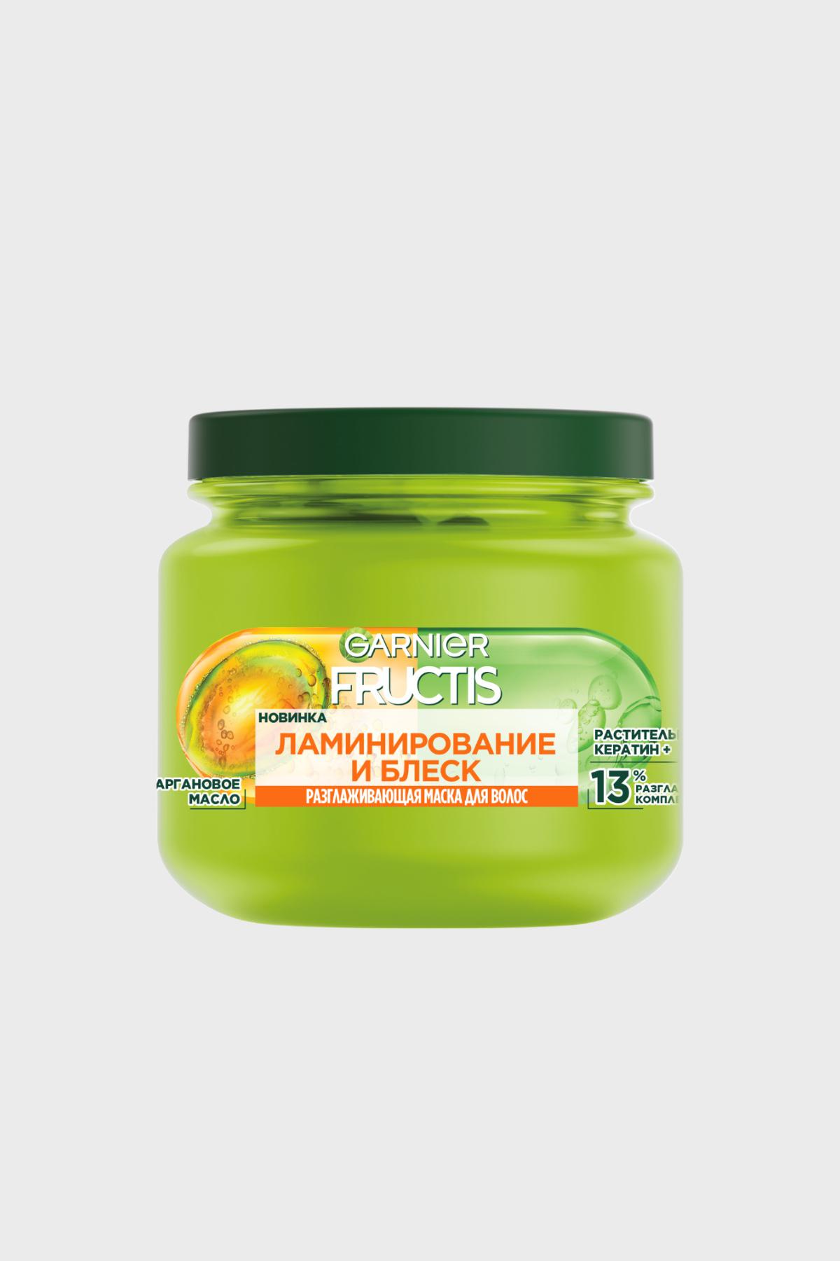 Маска для волос разглаживающая «Ламинирование и блеск», Fructis, Garnier, 527 руб. (Apteka)