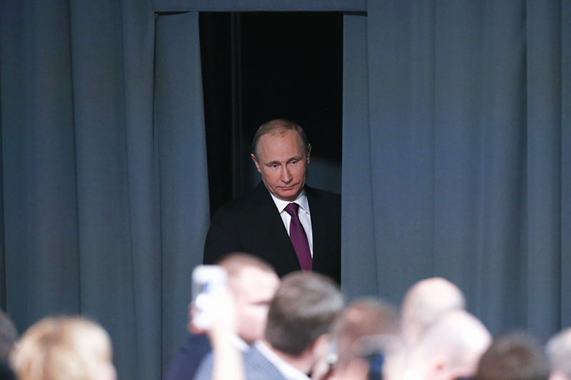 Президент России Владимир Путин прибыл на свою ежегодную большую пресс-конференцию.&nbsp;