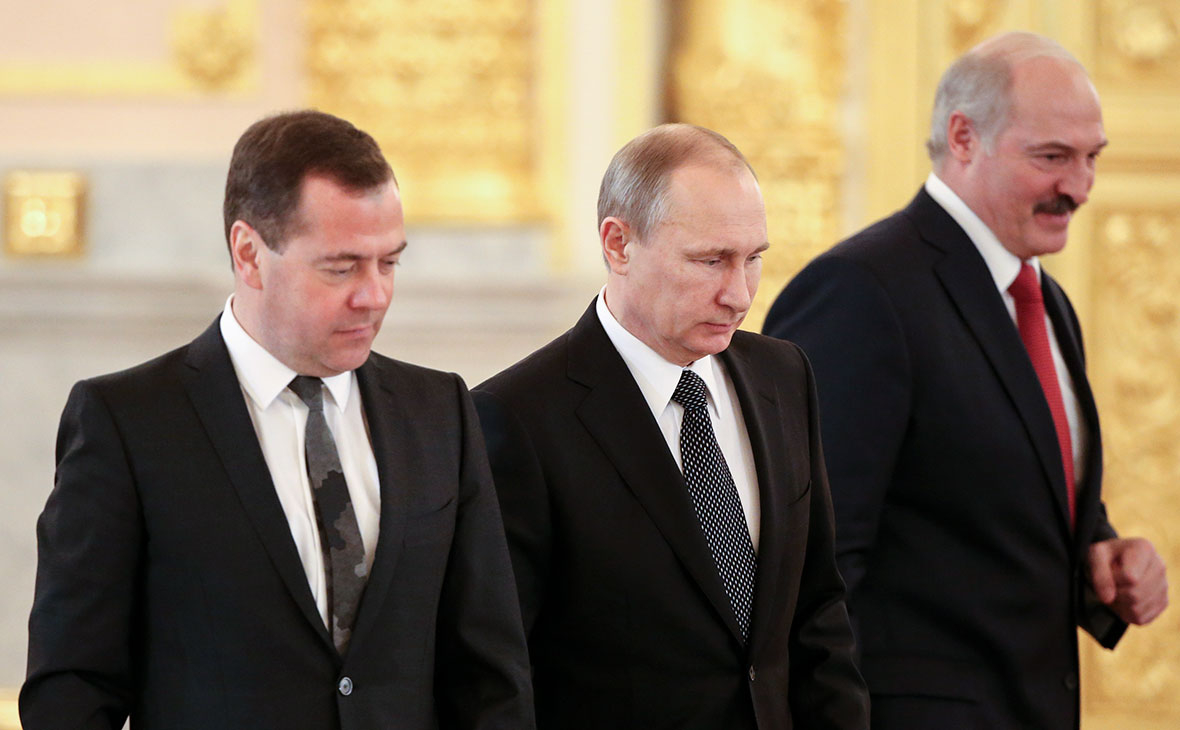 Дмитрий Медведев, Владимир Путин и Александр Лукашенко