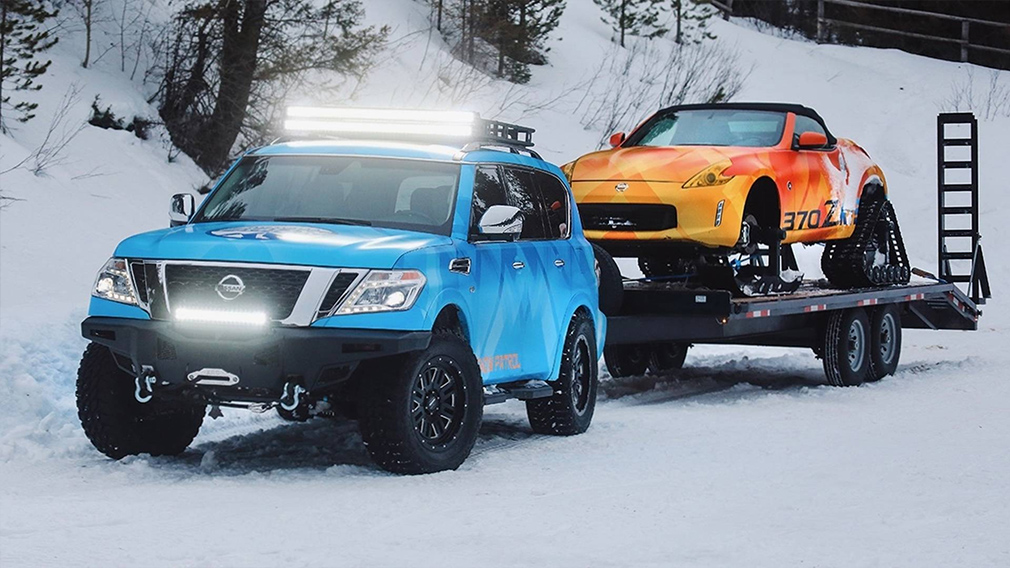 Nissan Armada подготовили для езды в глубоком снегу