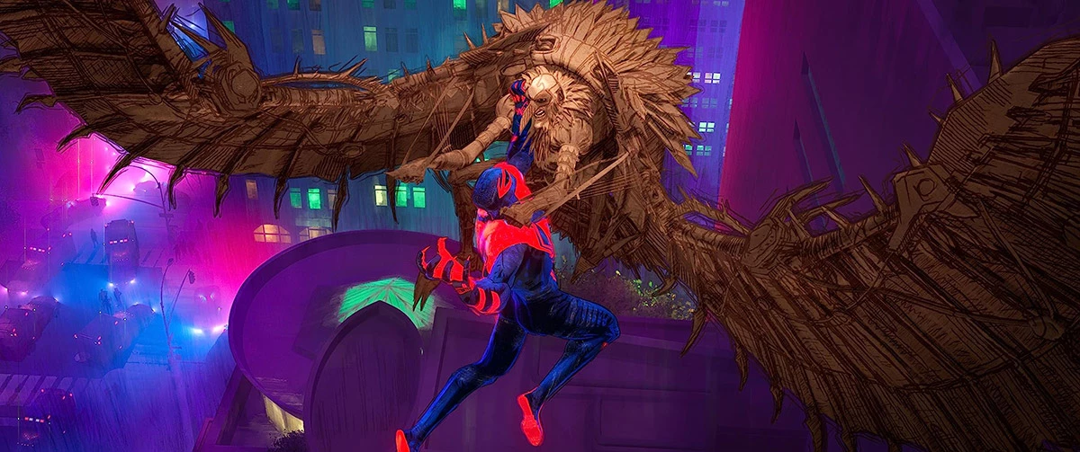 Кадр из мультфильма «Человек-паук: Паутина вселенных»