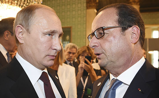 Президент России&nbsp;Владимир Путин и президент Франции&nbsp;Франсуа Олланд. Архивное фото