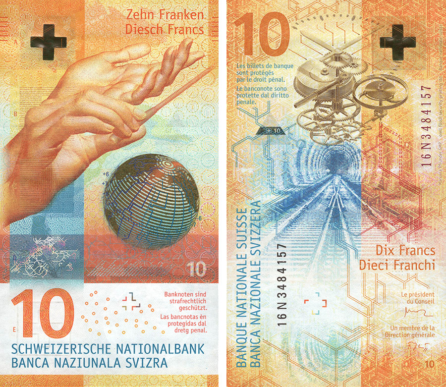 Самой красивой купюрой, выпущенной в мире в 2017 году, эксперты признали десять швейцарских франков. Эта банкнота вышла в обращение в октябре 2017 года и стала третьей в серии: ранее швейцарский национальный банк выпустил банкноты в 20 и 50 франков. Последняя была признана IBNS самой красивой купюрой 2016 года.
&nbsp;
